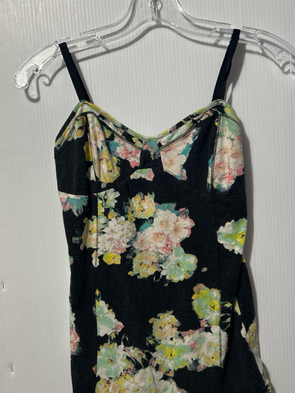 Decree Black Floral Camisole with Pastel Flowers